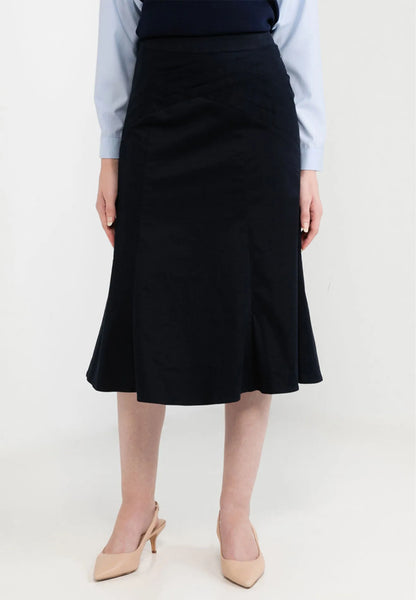 Asymmetrical Pleated Details Midi Skirt