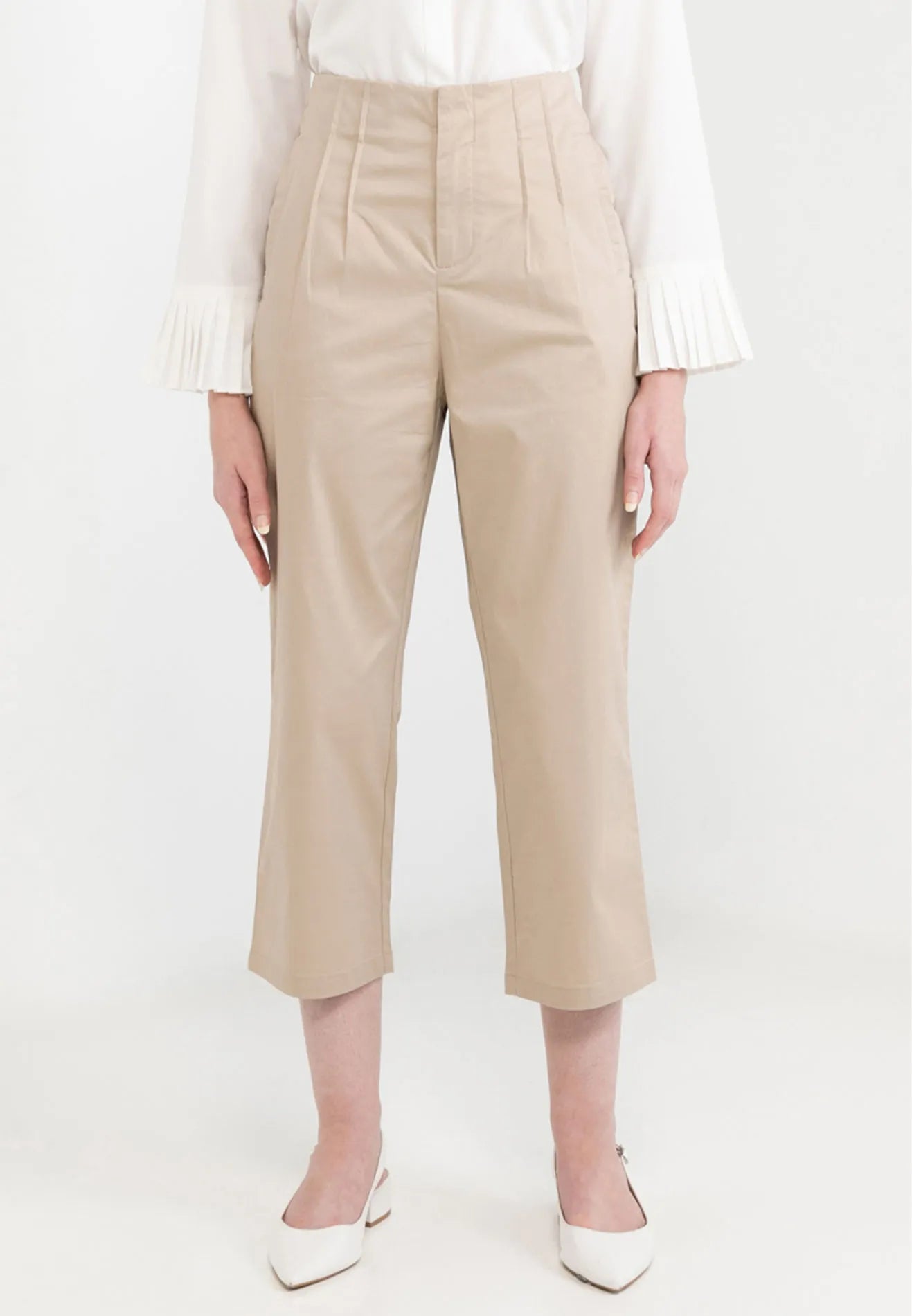 Front Pleated Straight Pants