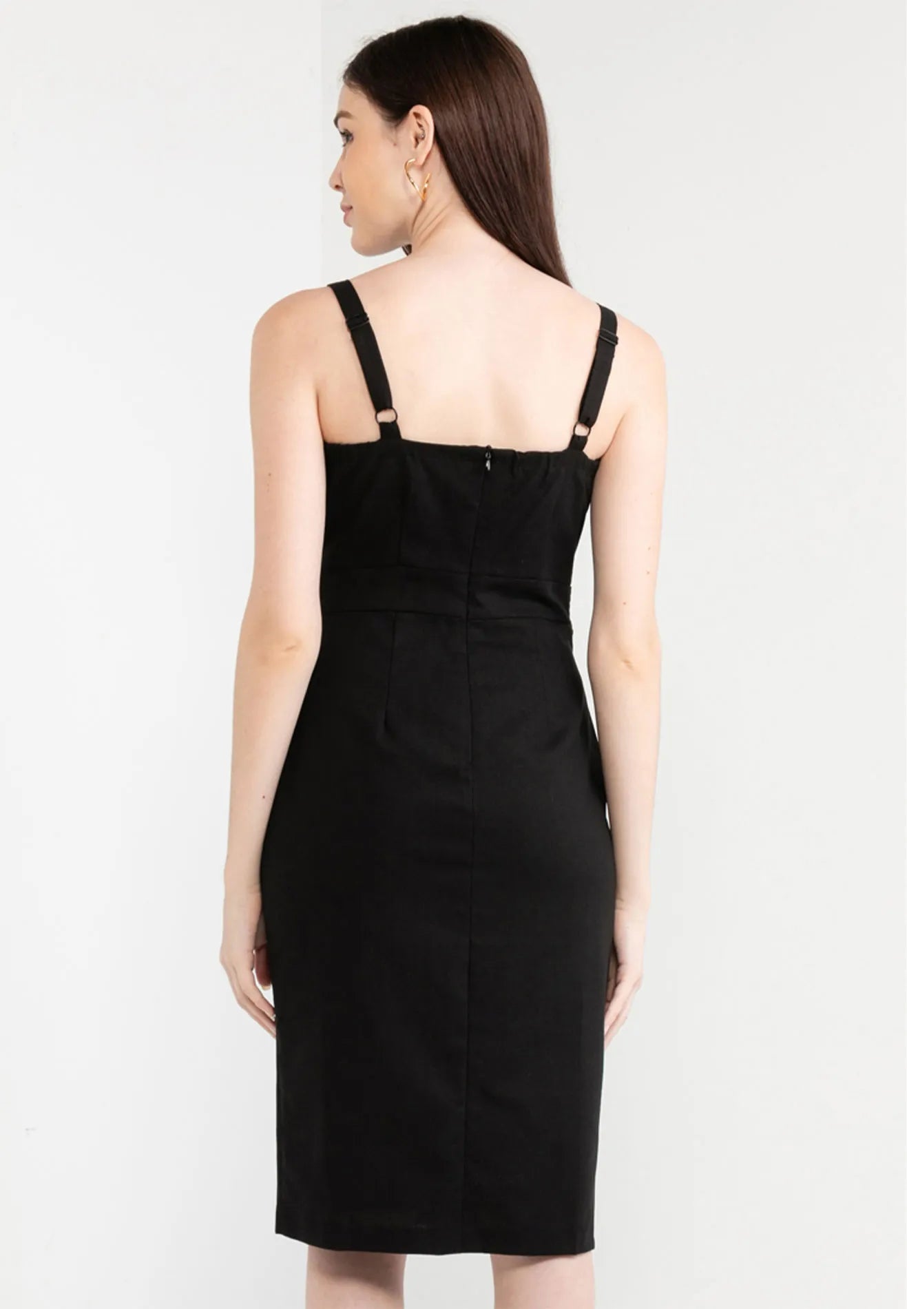 Sleeveless Midi Wrap Button Tie Dress