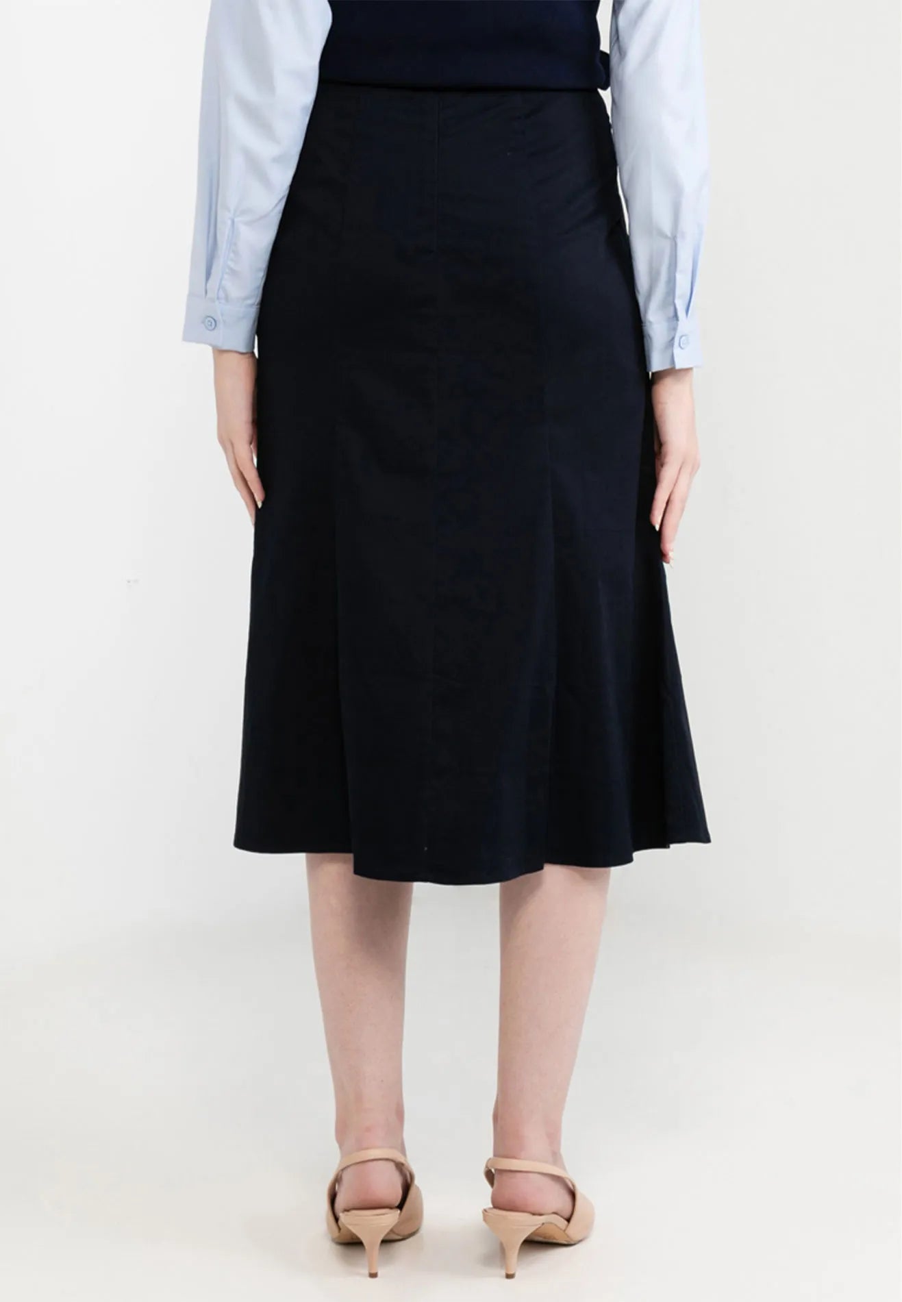 Asymmetrical Pleated Details Midi Skirt