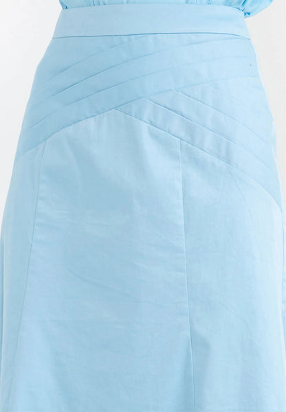 Asymmetrical Pleated Details Midi Skirt