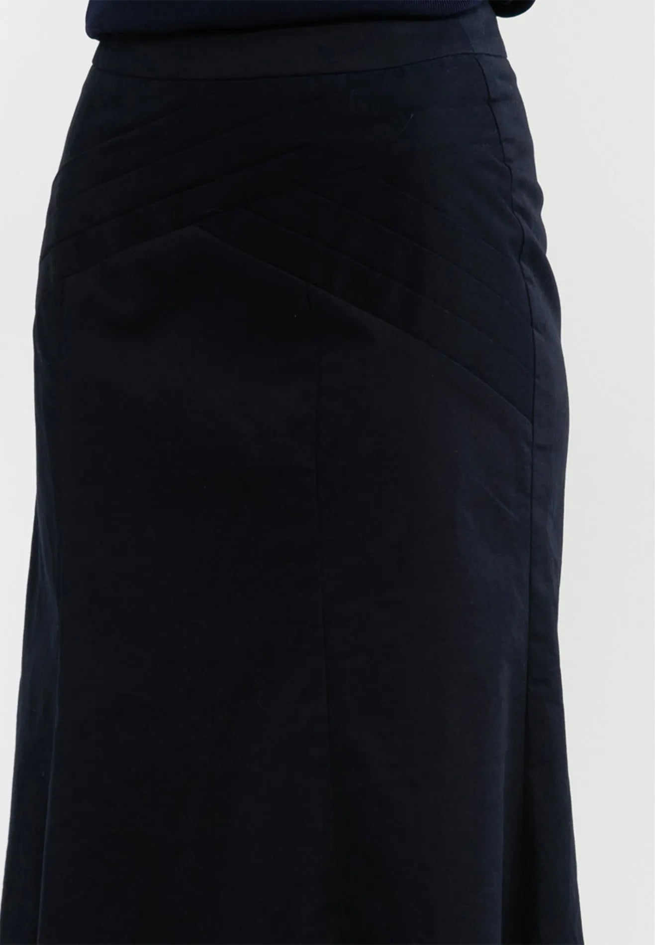 Asymmetrical Pleated Details Midi Skirt