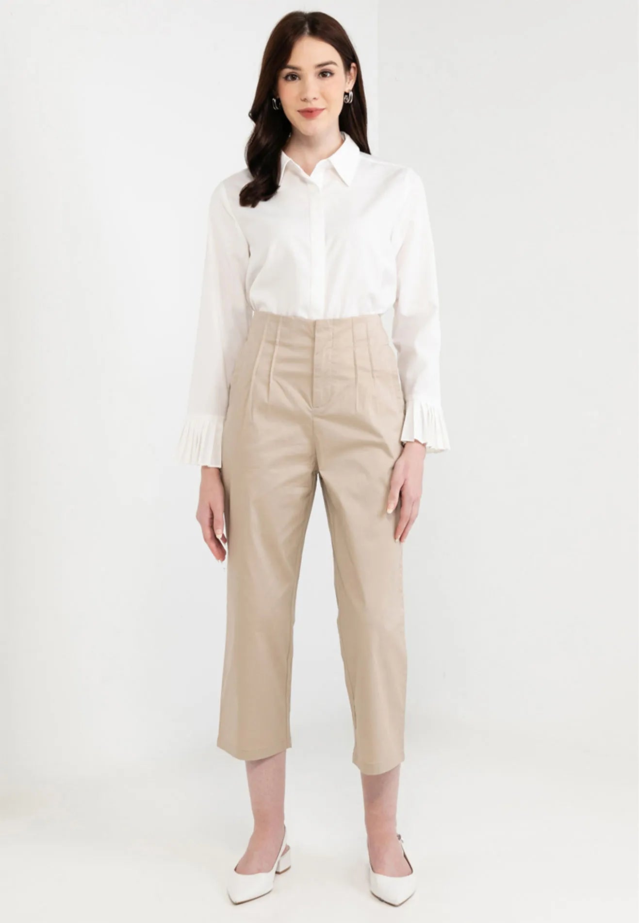 Front Pleated Straight Pants