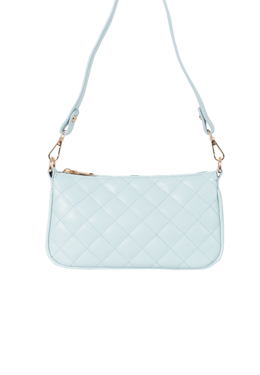 VOIR STELLA Crossed Quilted Zipper Shoulder Bag