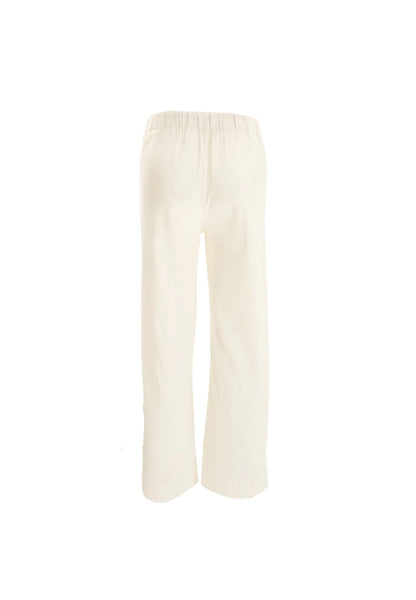 High Rise Plain Cotton Straight Cut Culottes Pants