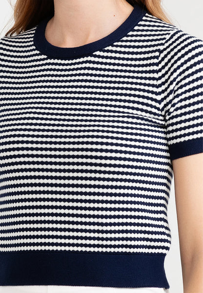 Pinstripe Contrast Knitted Top