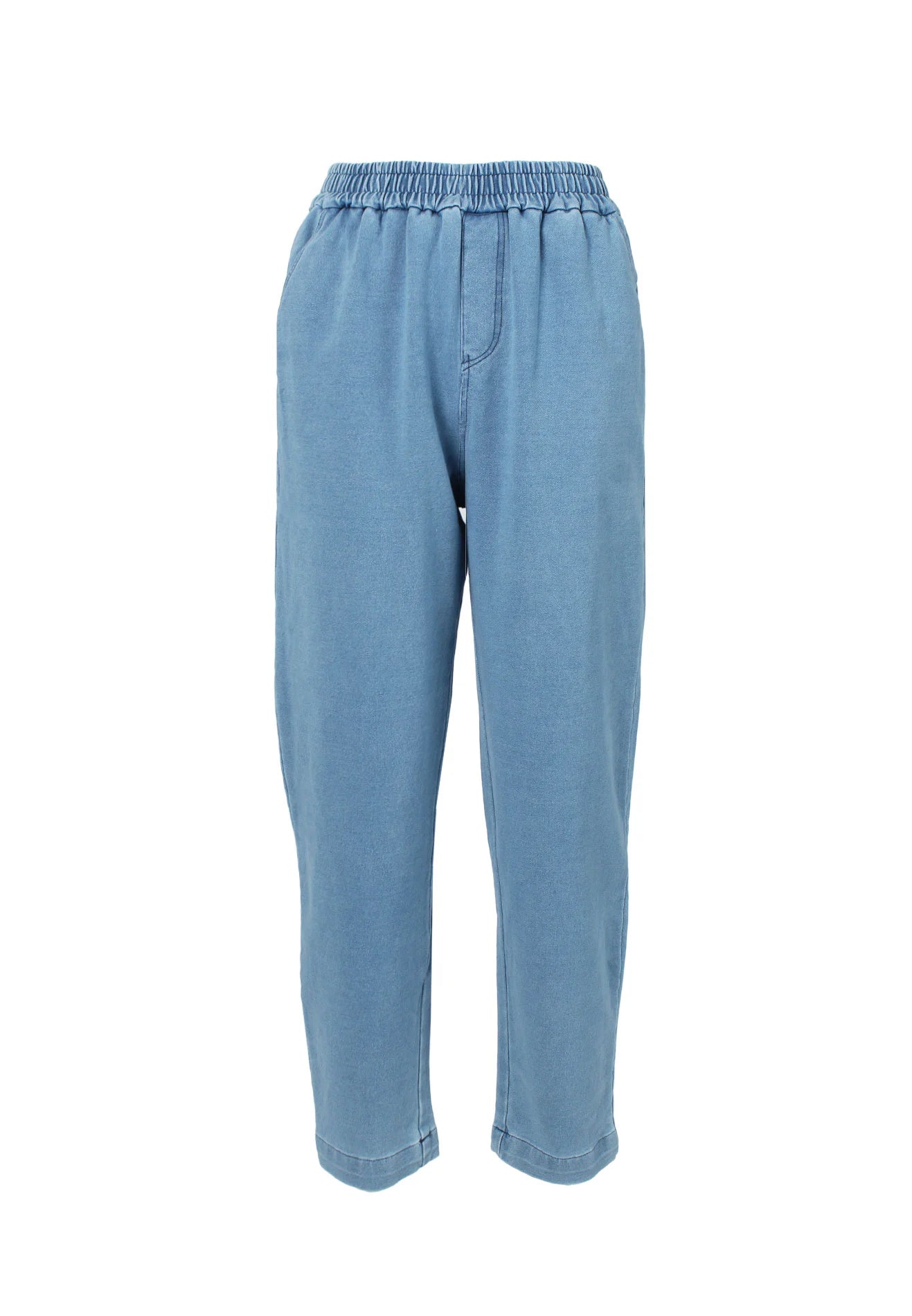 High Rise Denim Baggy Joggers Pants