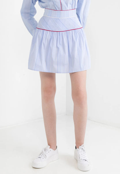 Be Paris Collection: Striped Details Pleated Mini Skirt