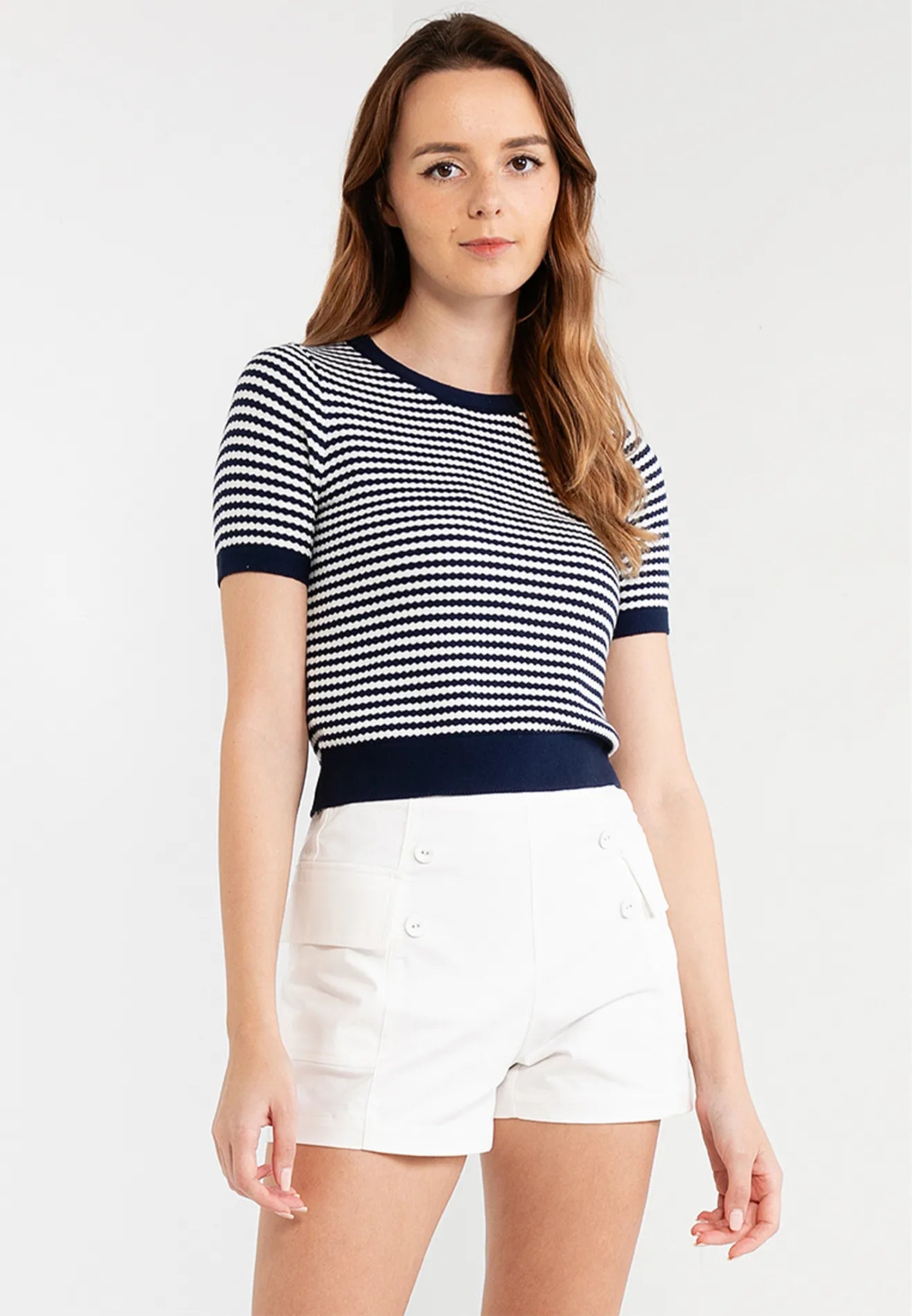 Pinstripe Contrast Knitted Top