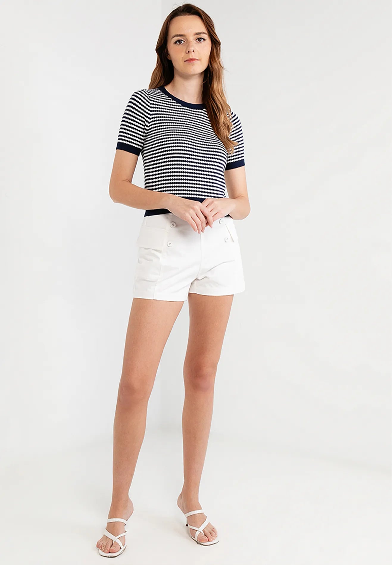 Pinstripe Contrast Knitted Top