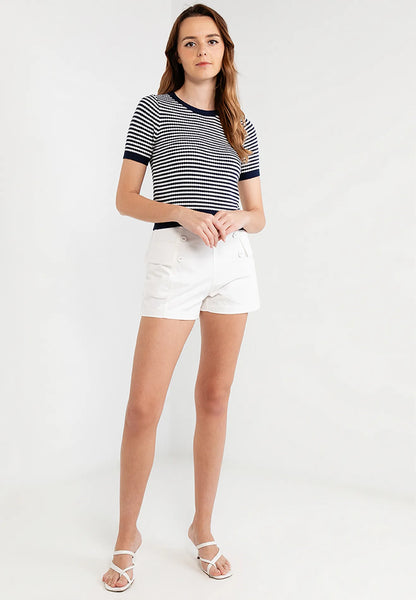 Pinstripe Contrast Knitted Top