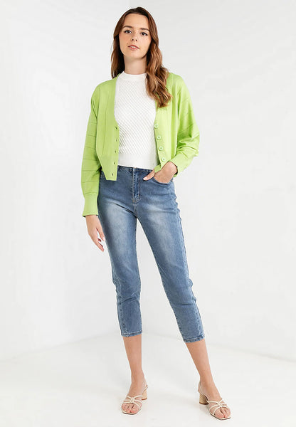 Loose Simple V-Neck Knitted Cardigan