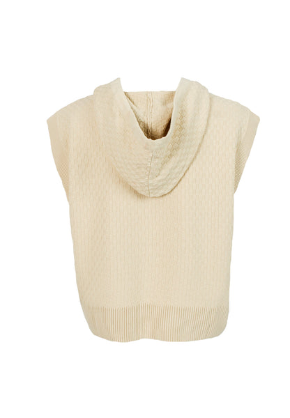 Sleeveless Hooded Knit Top Vest