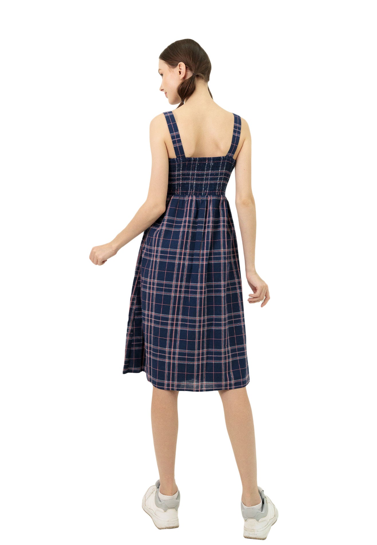 Blue check hotsell pinafore dress