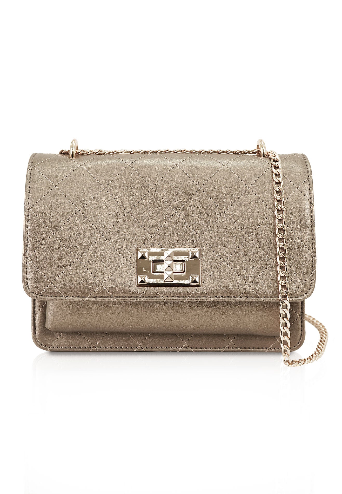 VOIR Small Crossbody Quilted Front Flap Bag