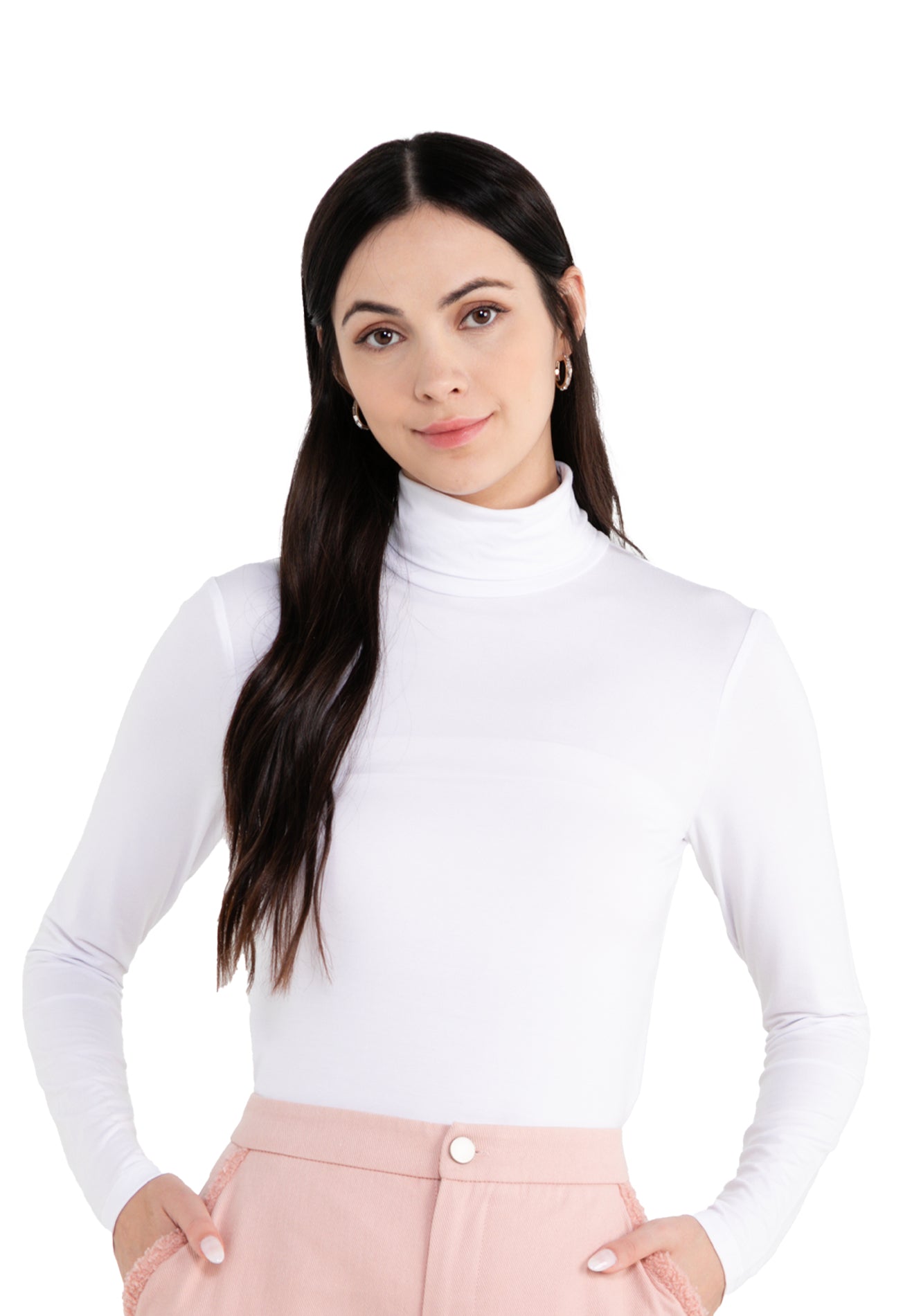 Plain white turtleneck clearance womens