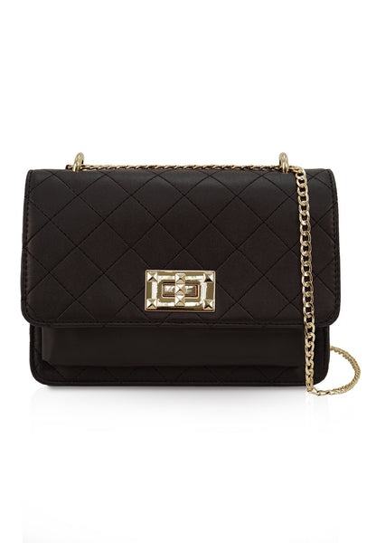 VOIR Small Crossbody Quilted Front Flap Bag