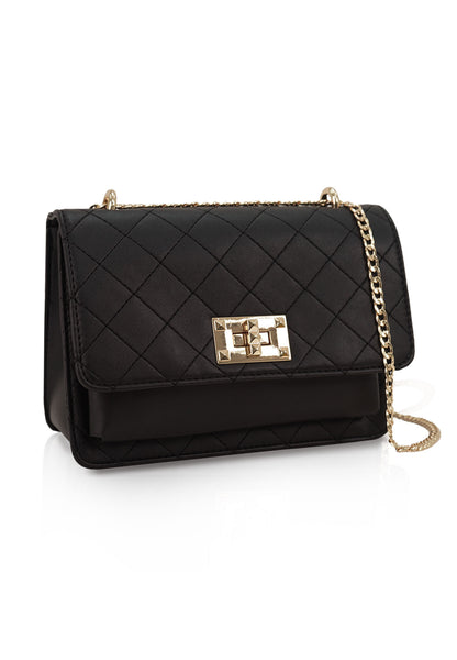 VOIR Small Crossbody Quilted Front Flap Bag